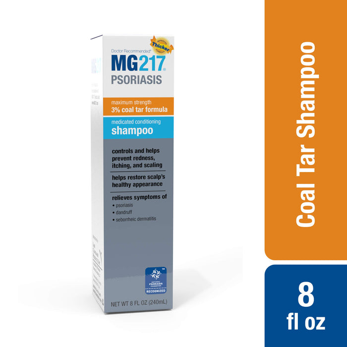 MG217 Psoriasis Medicated Conditioning 3% Coal Tar Shampoo 8 Fl Oz