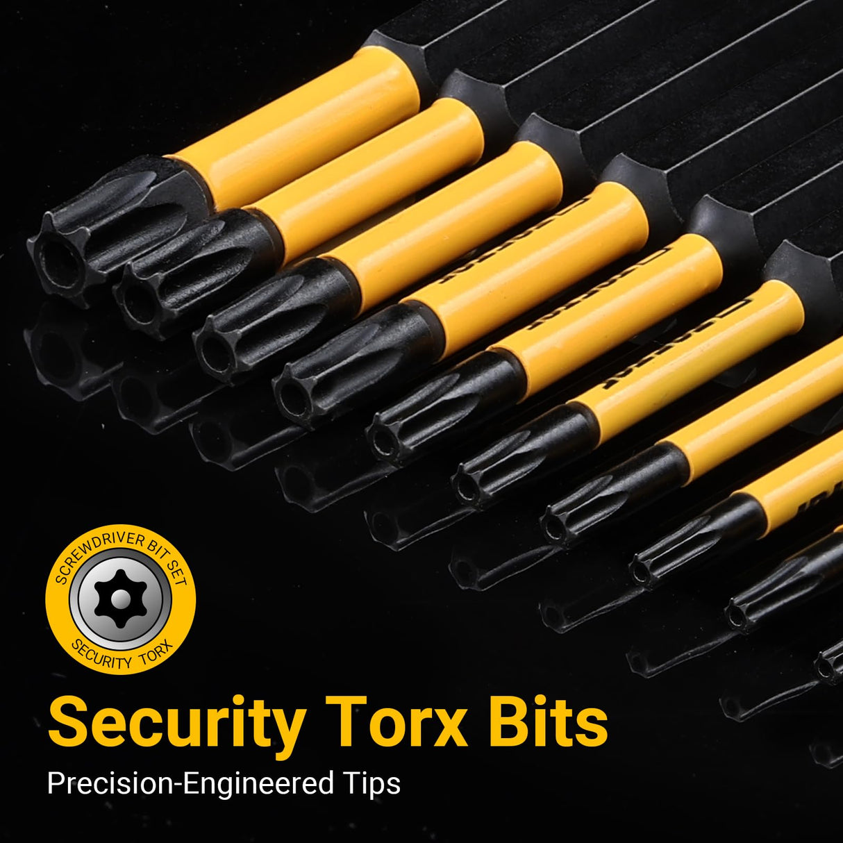 TGFTGF Impact Torx Bit Set 13PCS (TT7-TT40), 3” S2 Steel Security Torx, Tamper Proof Torque Star Bit Set with Magnetic CNC Machined Tips, Impact Screwdriver Bits with Storage Case