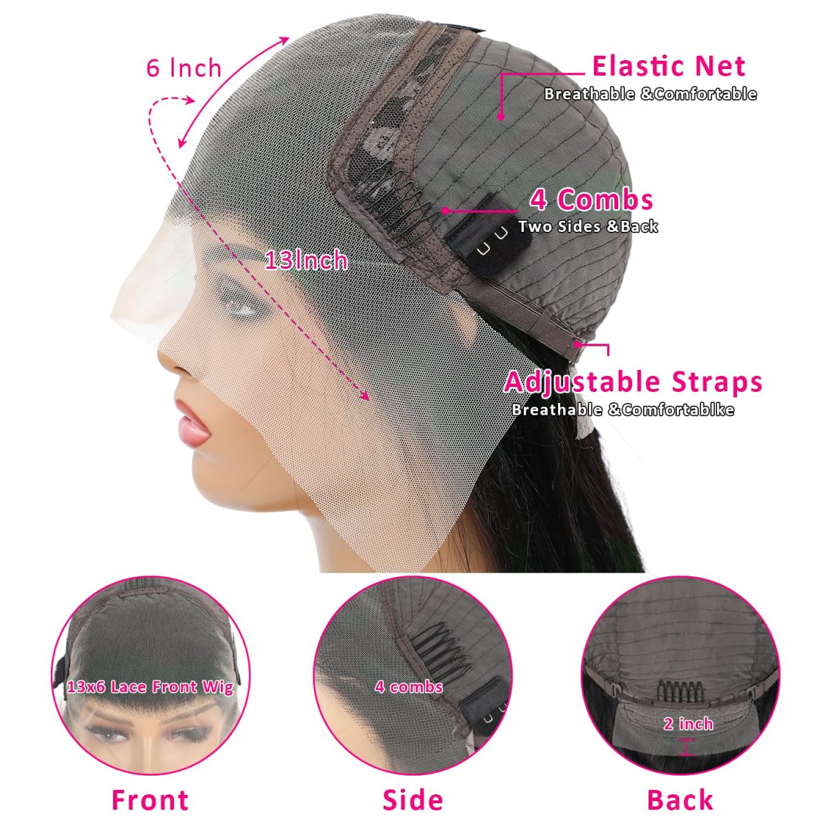 Hakaniya 13x6 Body Wave Lace Front Wigs Human Hair Pre Plucked HD Transparent Lace Frontal Wigs Human Hair 180% Density Glueless Wigs Human Hair with Baby Hair for Women 26 Inch