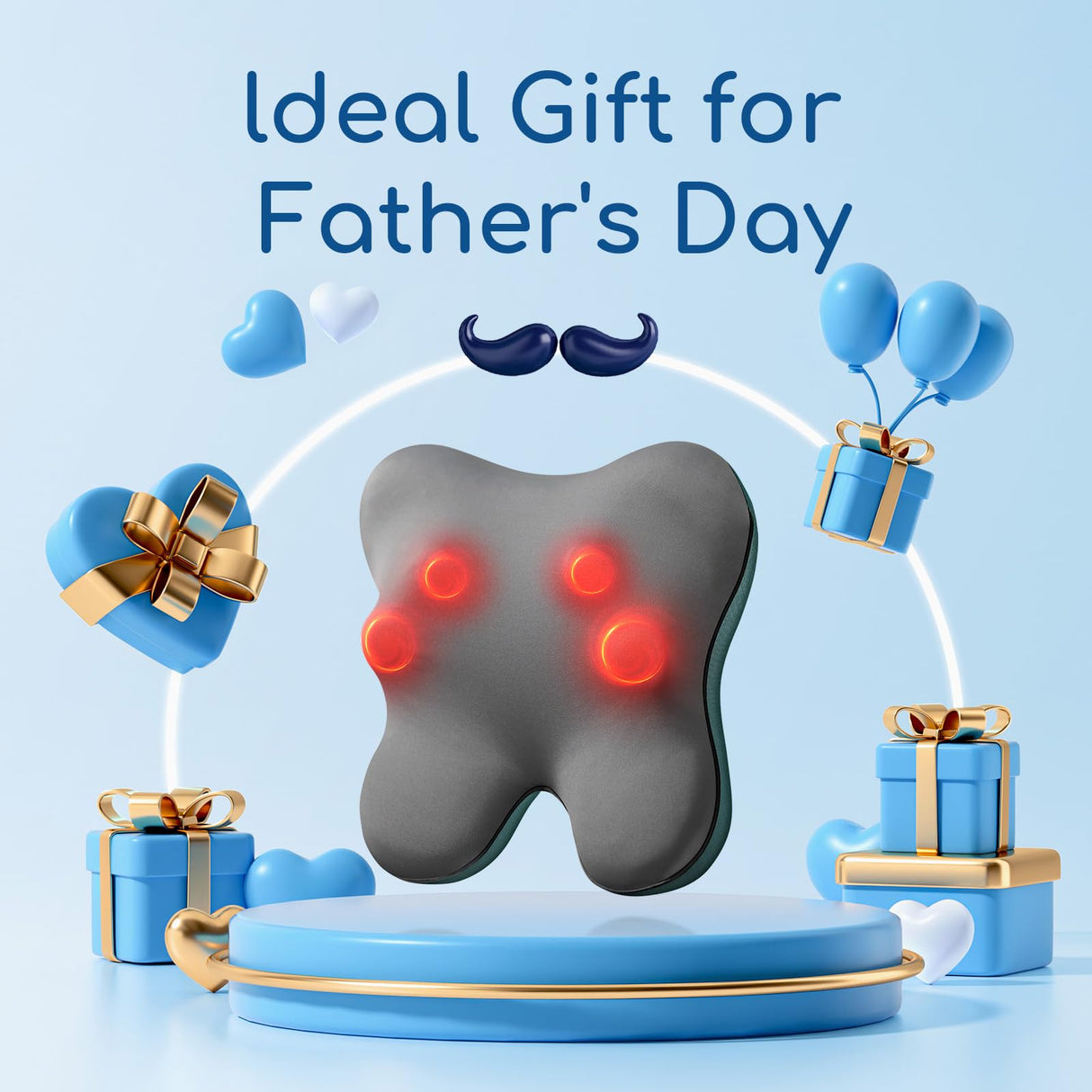 BOB AND BRAD Back Massager with Heat FSA HSA Eligible, EZBack Corded Neck Massager for Pain Relief Deep Tissue, Shiatsu Back and Neck Massage Pillow, Full Body Use, Fathers Day Birthday Gifts for Dad