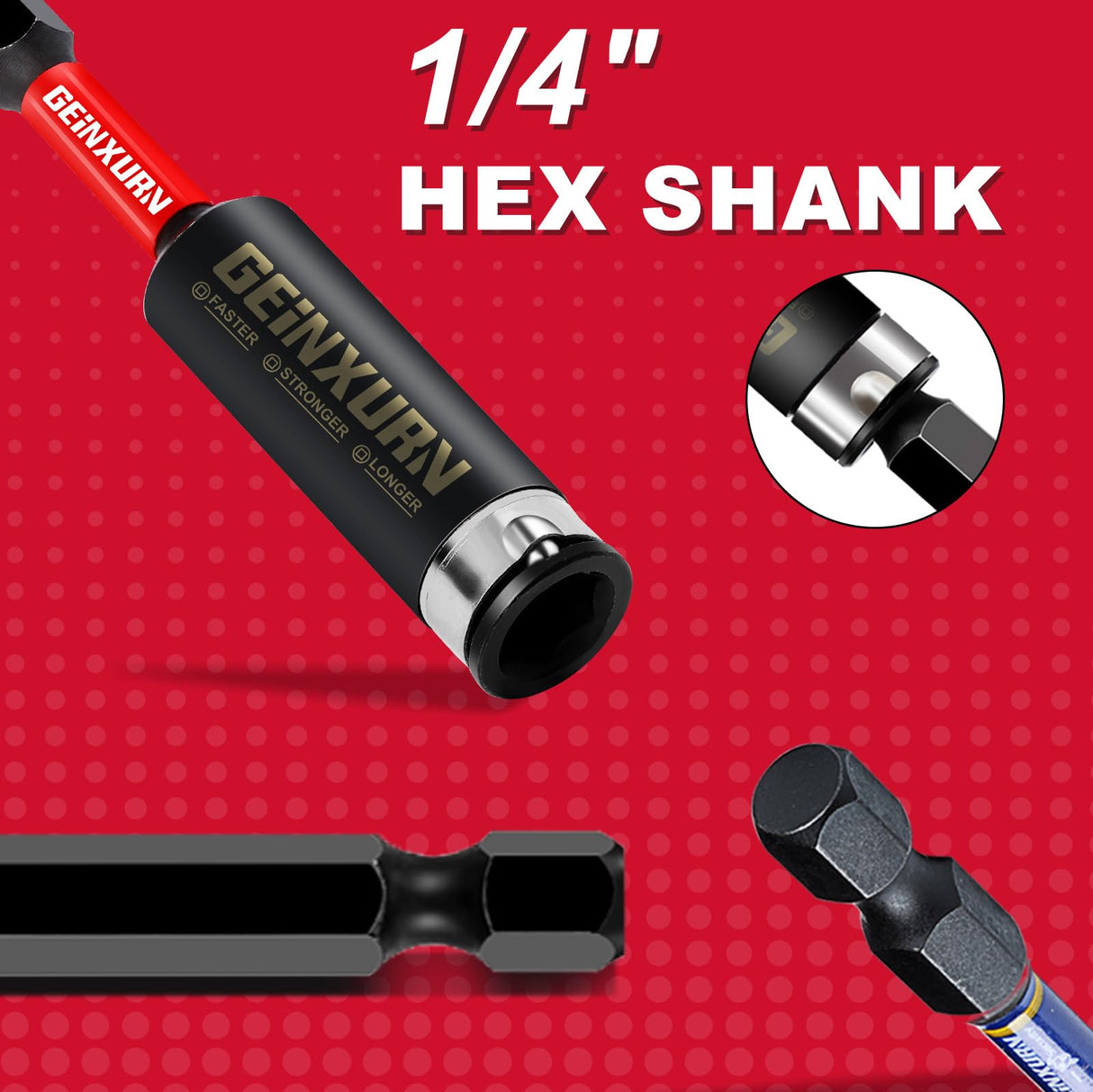 Geinxurn 8PACK Impact Magnetic Screwdriver Bit Holders, Extension Socket Drill Bit Holder S2 Alloy Steel Hex Shank Quick-Change Drill Bit Guide(3inches and 6inches)