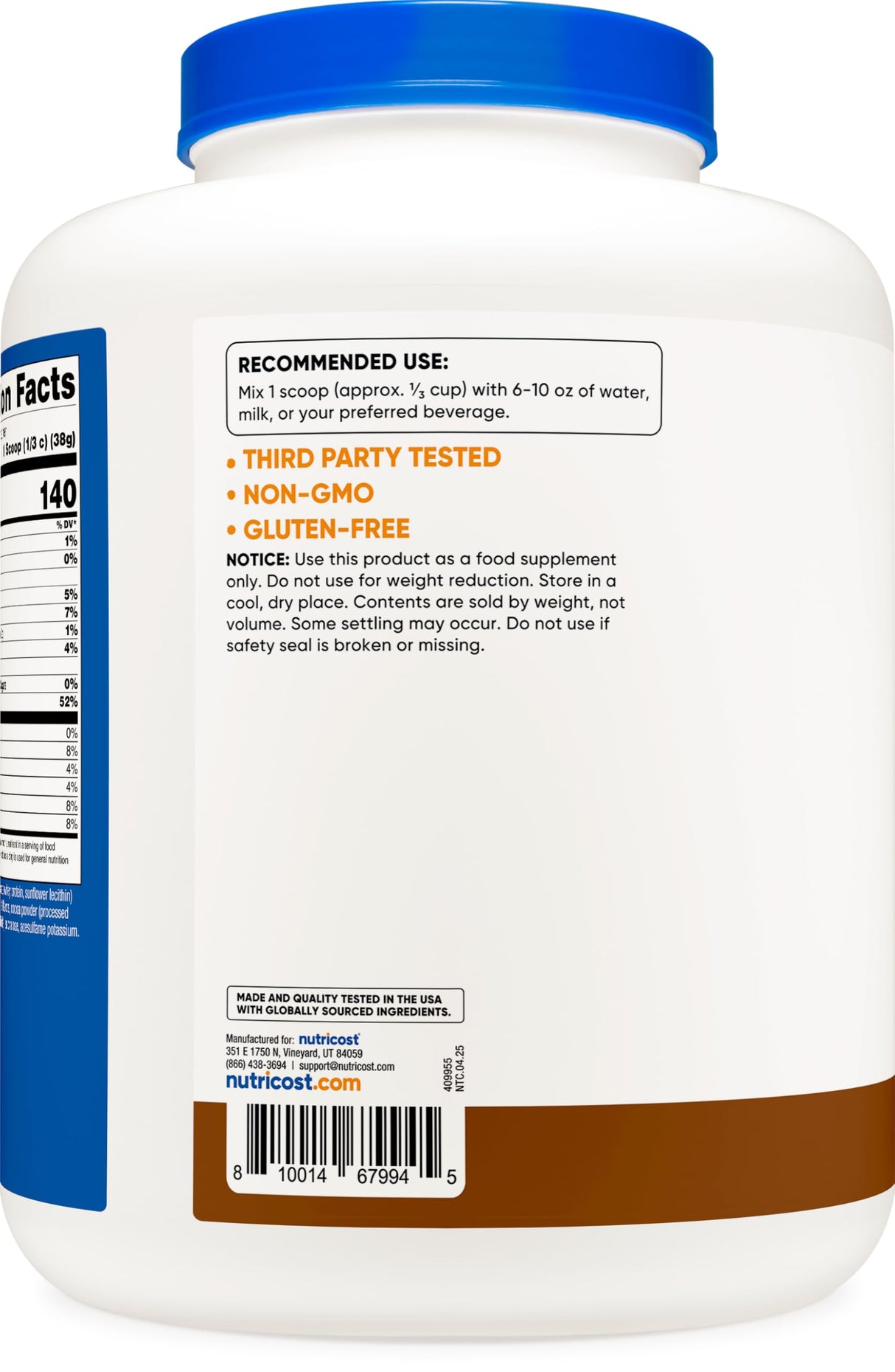 Nutricost Whey Protein Isolate (Mocha) 5LBS - Gluten Free & Non-GMO