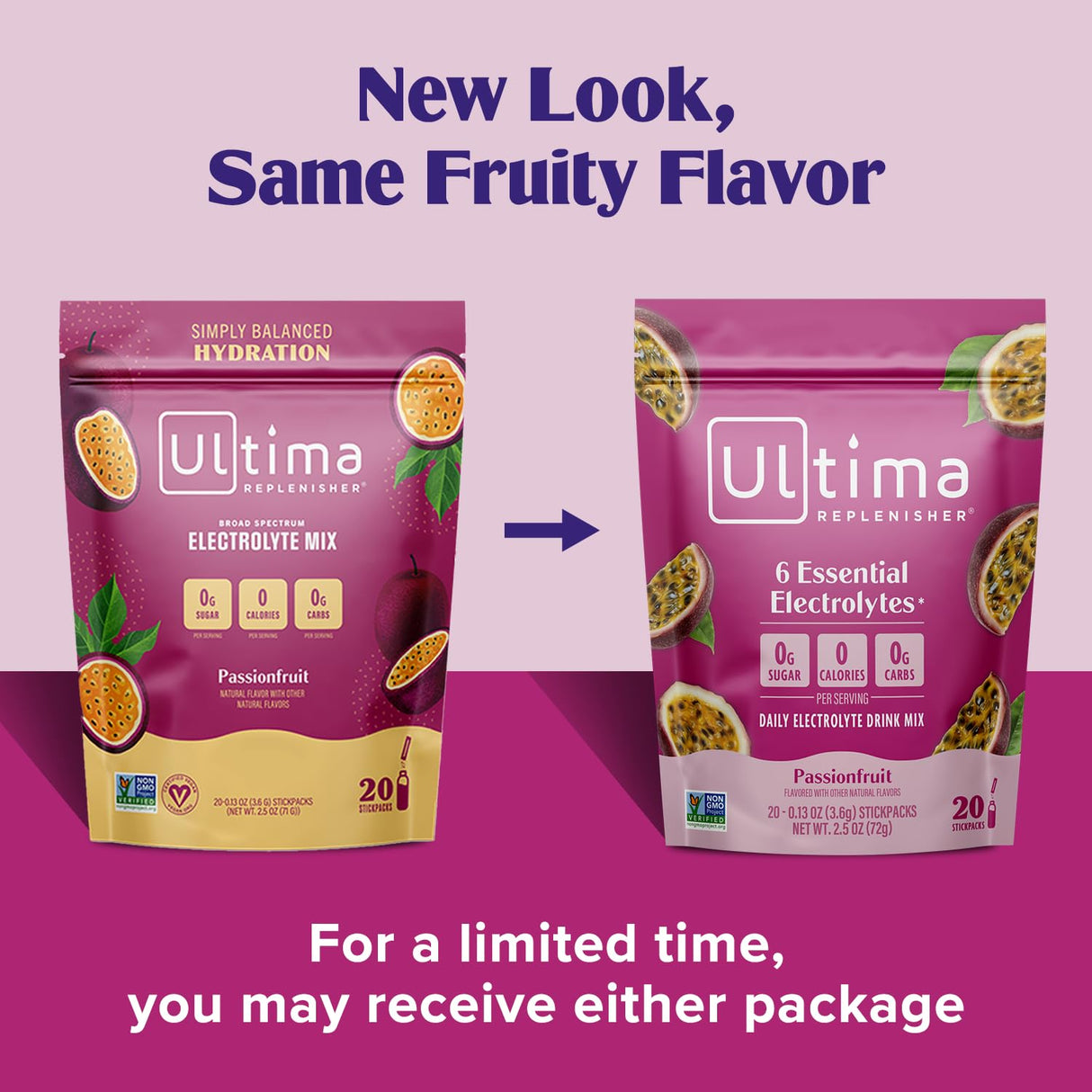 Ultima Replenisher Daily Electrolyte Powder Drink Mix – Sugar Free – Passionfruit, 20 Stickpacks – Hydration Packets with 6 Electrolytes and Trace Minerals – Keto Friendly, Non-GMO