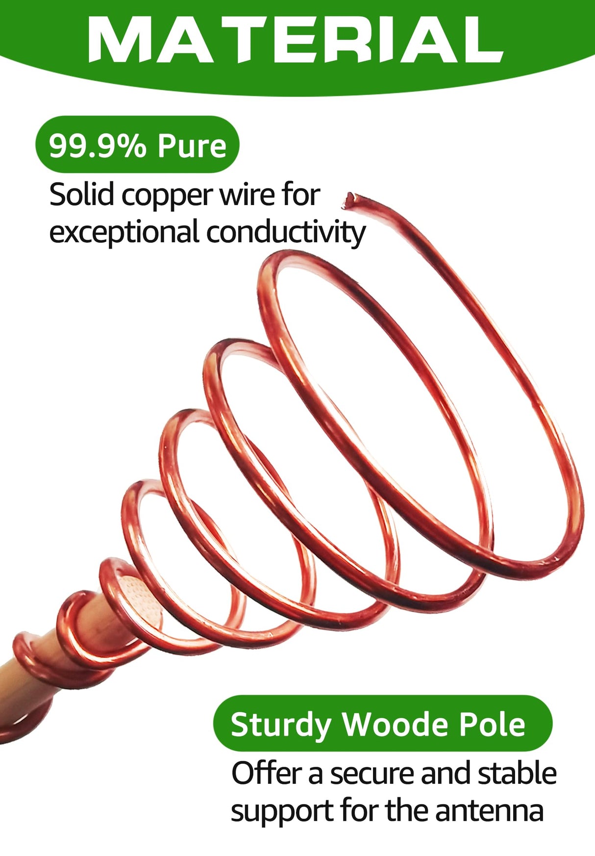 6 Pack 15" Electroculture Copper Gardening Antenna, Electroculture Plant Stakes, Copper Wire for Garden Stakes, Tensor Rings Coppers, Electro Coil Support Rods Kit Growing Vegetable Flowers