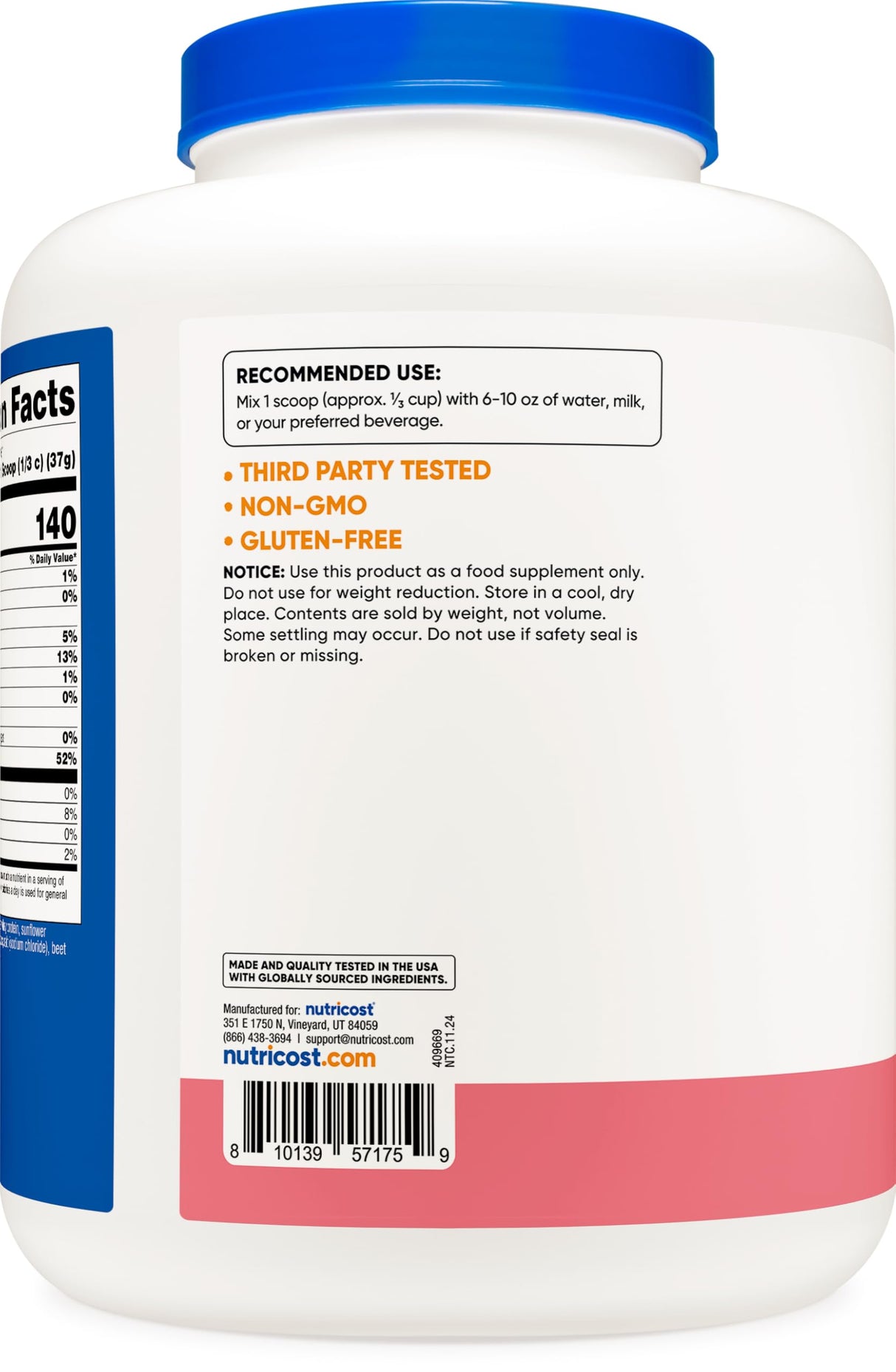 Nutricost Whey Protein Isolate (Strawberry Milkshake) 5LBS