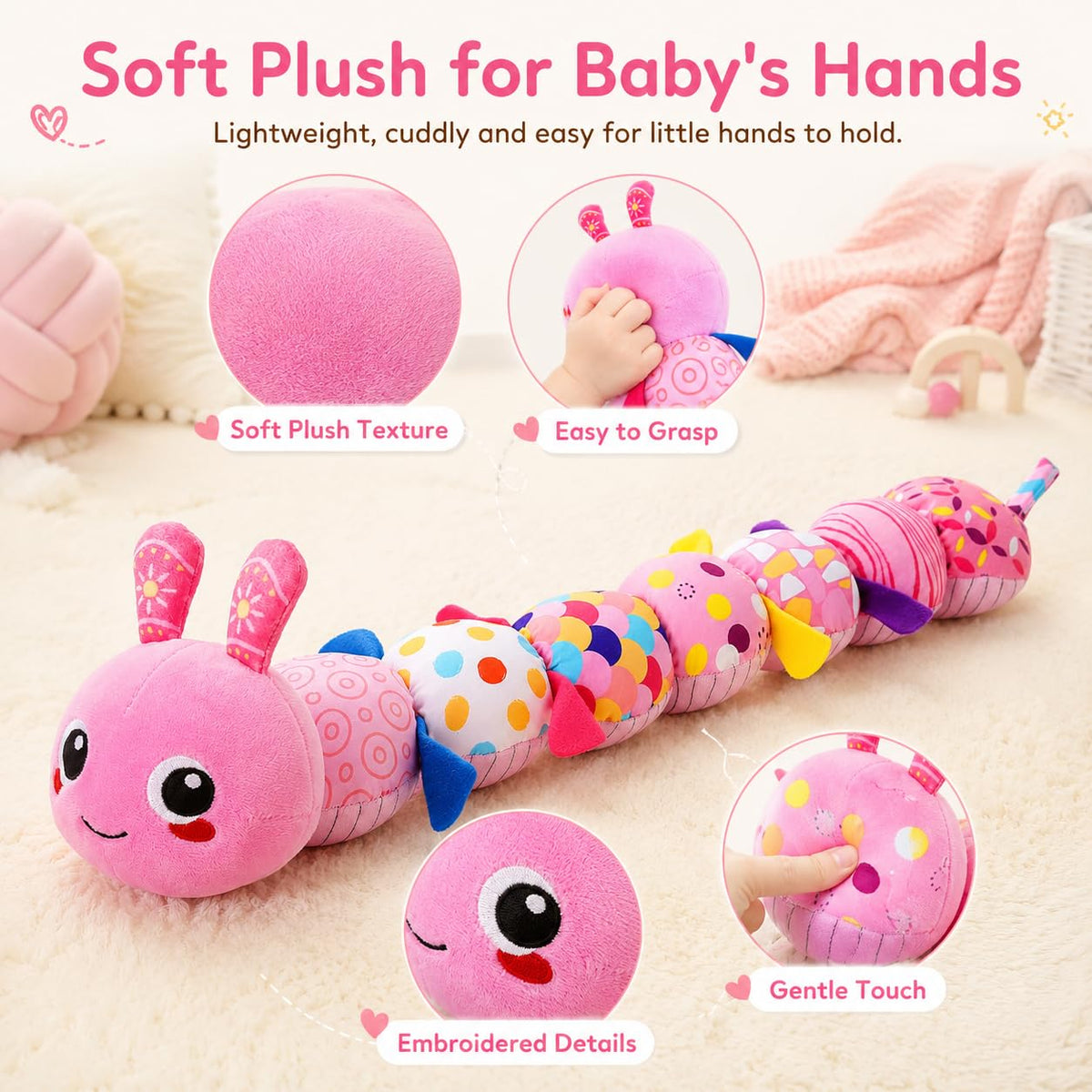 Baby Sensory Caterpillar Toys for 0-6 6-12 Months