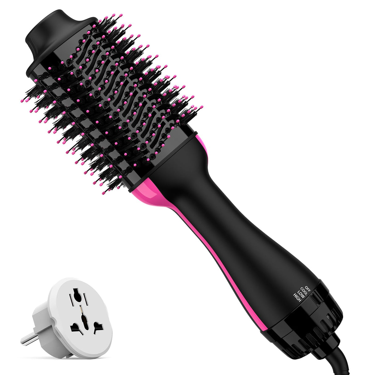 Hair Dryer Brush 4 in 1 Styling Tools Ceramic, Hair Dryer and Styler Volumizer, Hot Air Straightener Brush, Blow Dryer with Ceramic Oval Barrel, Blow Dryer in One, for All Hair Types