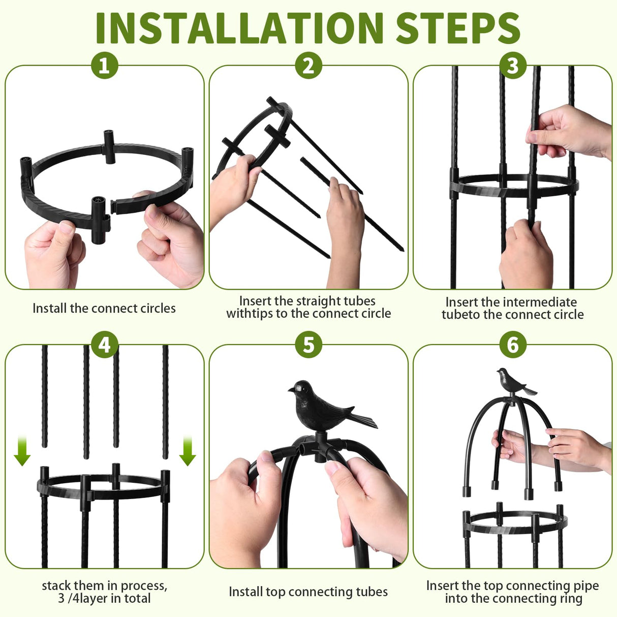 SDLDEER 1 Pcs 6.7FT Garden Obelisk Trellis Climbing Plant Support