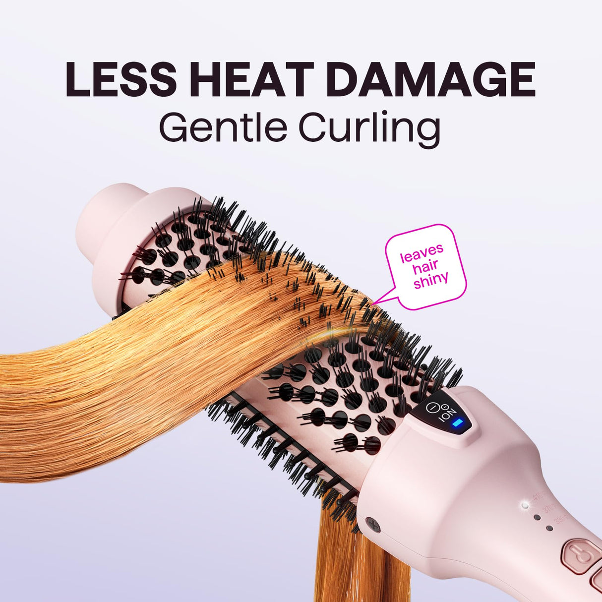 Wavytalk Updated Version Thermal Brush, 1.5 Inch Negative Ion Blowout Express Thermal Round Brush Creates Salon-Quality Blowouts, lonic Frizz Reduction Makes Hair Shinier & Smoother (Millennial Pink)