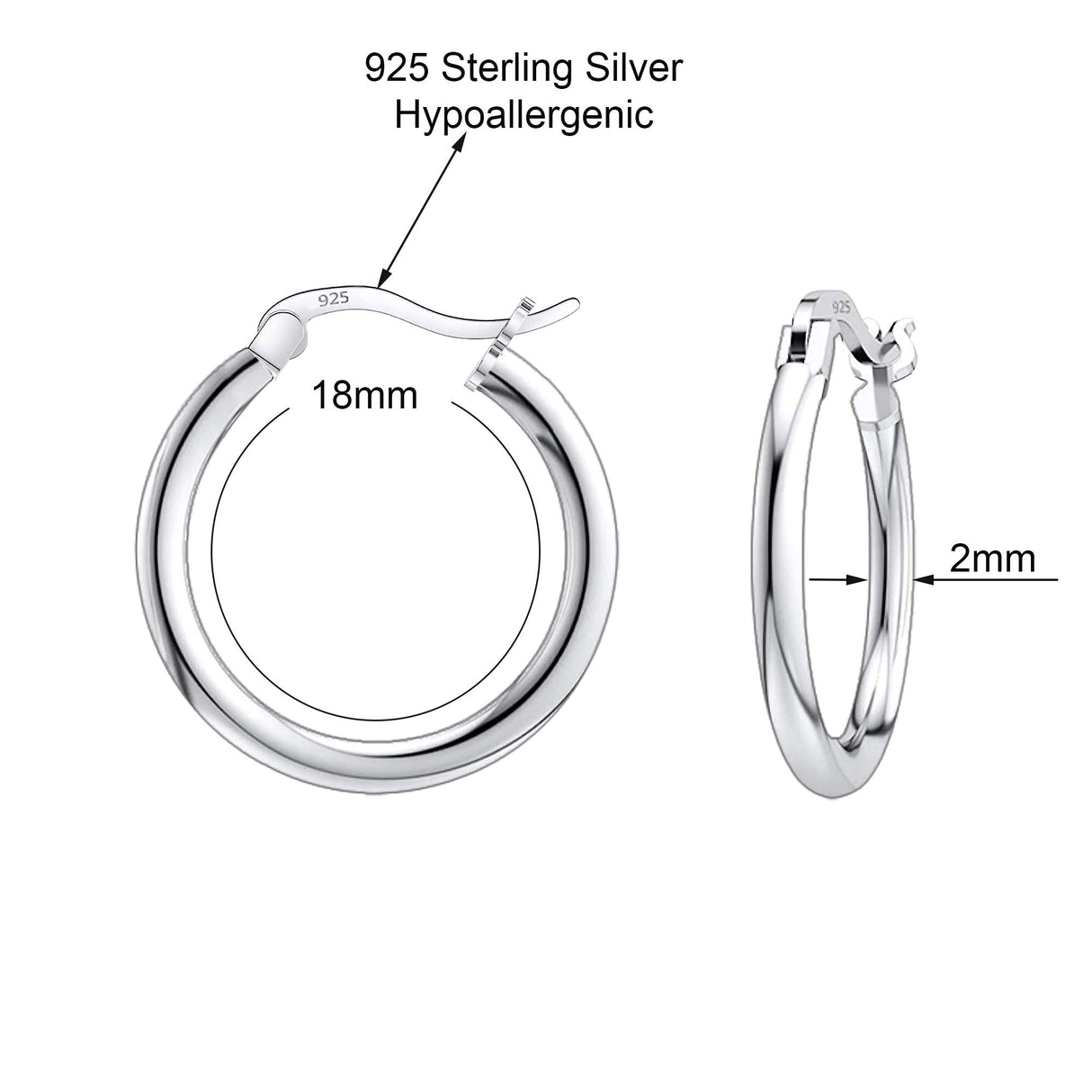 Savlano 925 Sterling silver Round Hoop Earrings for Women & Men Comes in 10MM-25MM (18)