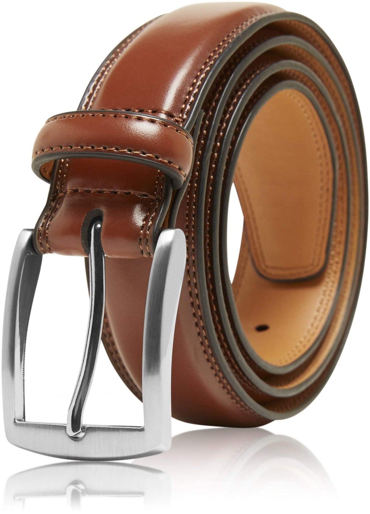 Access Denied Genuine Leather Dress Belts For Men - Mens Belt For Suits, Jeans, Uniform Brown Belt - Designed in the USA - Holiday Christmas Gifts For Men
