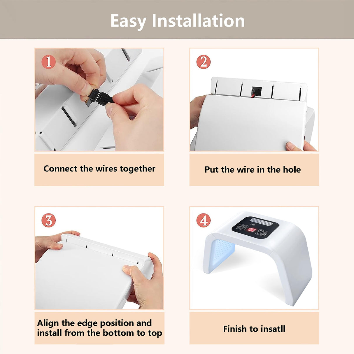 Led-Face-Tool,LED Light Therapy Facial Mask,7 in 1 Beauty Equipment for Skin Care at Home