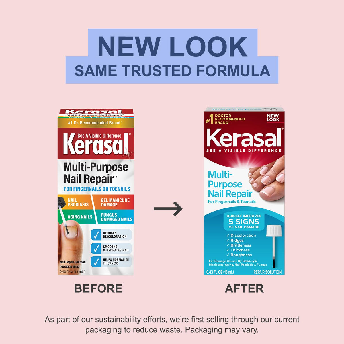 Kerasal Multi-Purpose Nail Repair, Restore Nail Appearance, Brush, 0.43oz