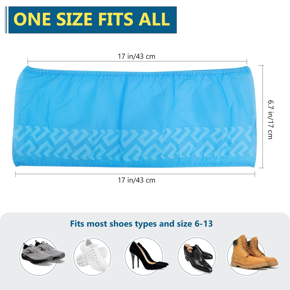 squish Shoe Covers Disposable Non Slip, Thick Extra Disposable Boot Covers Slip Proof Shoe Cover for Indoors Outdoors Recyclable Durable Protector Covers Fits Virtually Most Shoes 100 Pack(50 pairs)