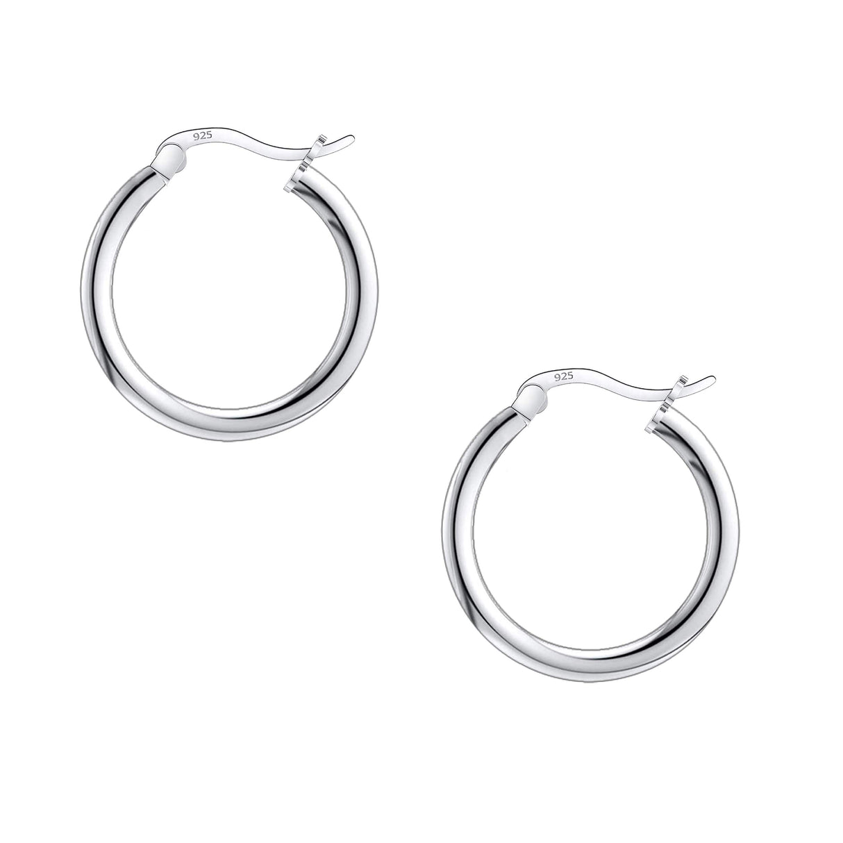 Savlano 925 Sterling silver Round Hoop Earrings for Women & Men Comes in 10MM-25MM (18)