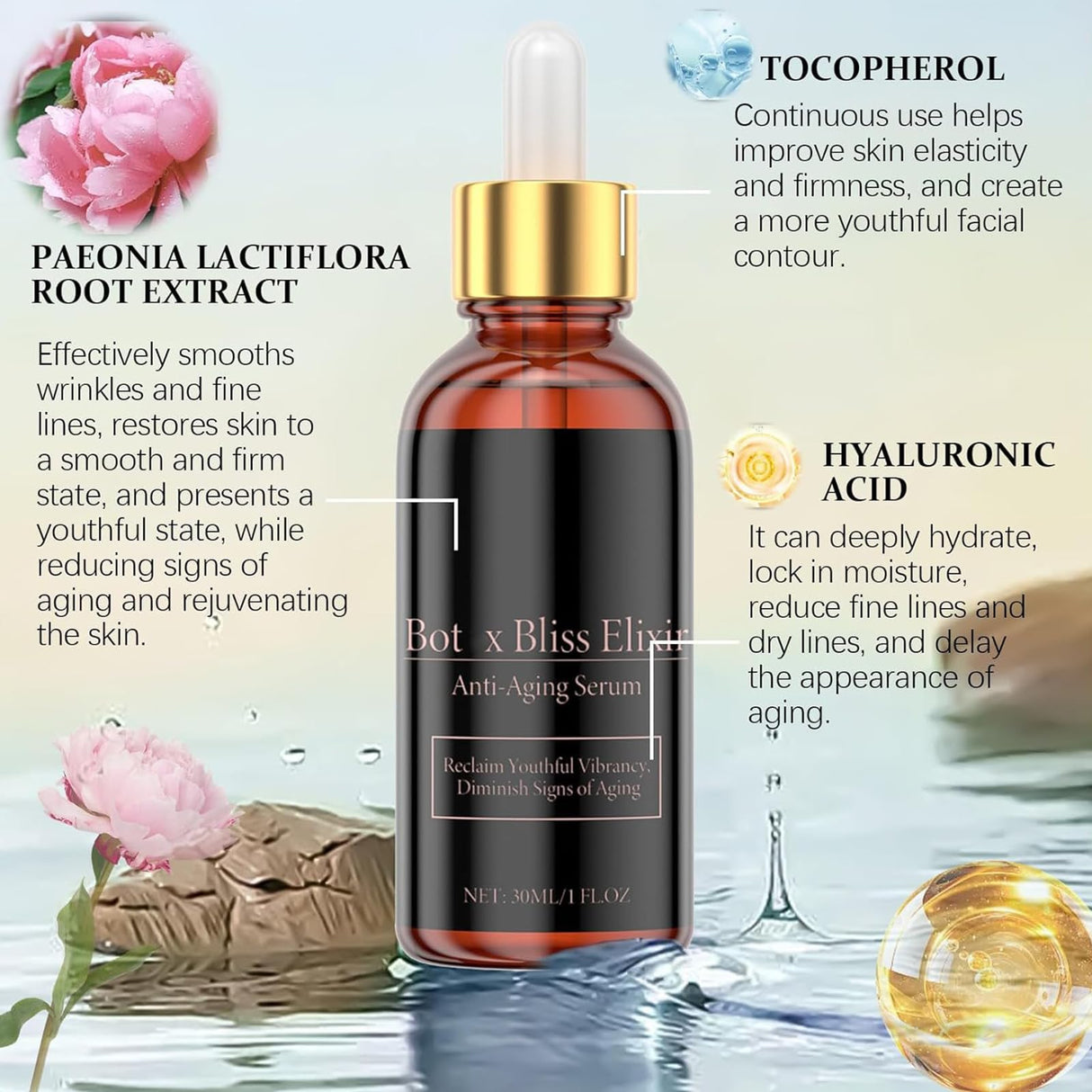 Boto-X Bliss Elixir Serum, Boto-X Stock Solution, Anti Wrinkle Serum, Boto-X Face Serum UK, Olavitas Boto-X Serum, Boto-X In A Bottle, Diminish Signs of Aging, Reduce Wrinkles & Plump Skin(2PCS)