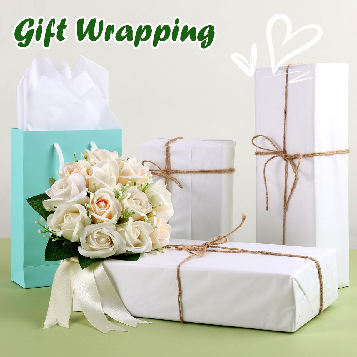 1000 Sheets White Tissue Paper, 14" X 20" Tissue Papers Bulk for Christmas Wedding Birthday Showers Valentine's Day Flower Decoration, Tissue Paper for Gift Bags, Crafts, Packaging, Storage, Art