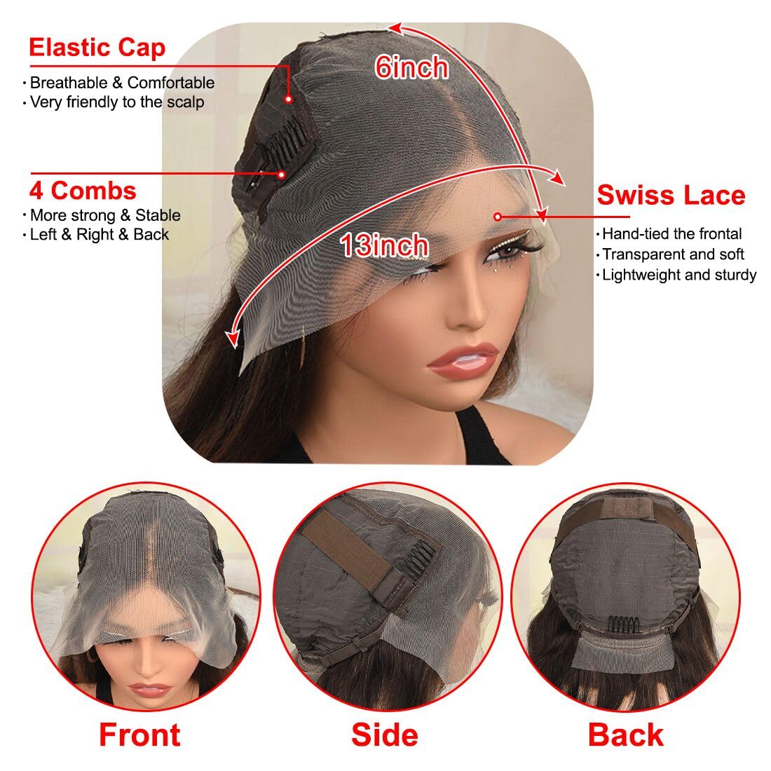 CIYOO Ash Blonde Highlight Wig Human Hair 13x6 Body Wave Lace Front Wigs Human Hair Pre Plucked 180% Density Highlight Ombre Colored Wigs Glueless Hd Transparent Lace Frontal Wig for Women 26 Inch