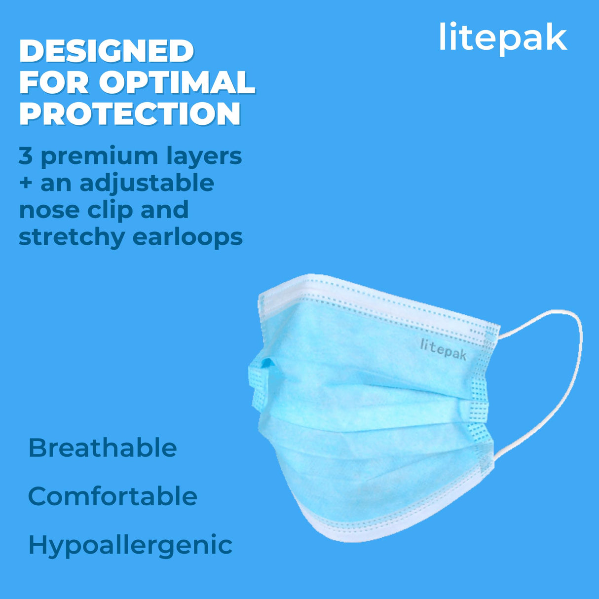 Disposable Face Masks - 1,000 PCS - for Home & Office - Breathable & Comfortable Filter (50 Count (Pack of 20), Blue)