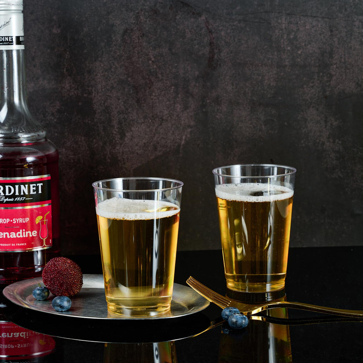 FOCUSLINE 200 Pack 12 oz Clear Plastic Cups, Disposable Cups Reusable Plastic Tumblers, Heavy-duty 12 Ounce Clear Cups Tumblers for Party, Thanksgiving, Halloween, Christmas