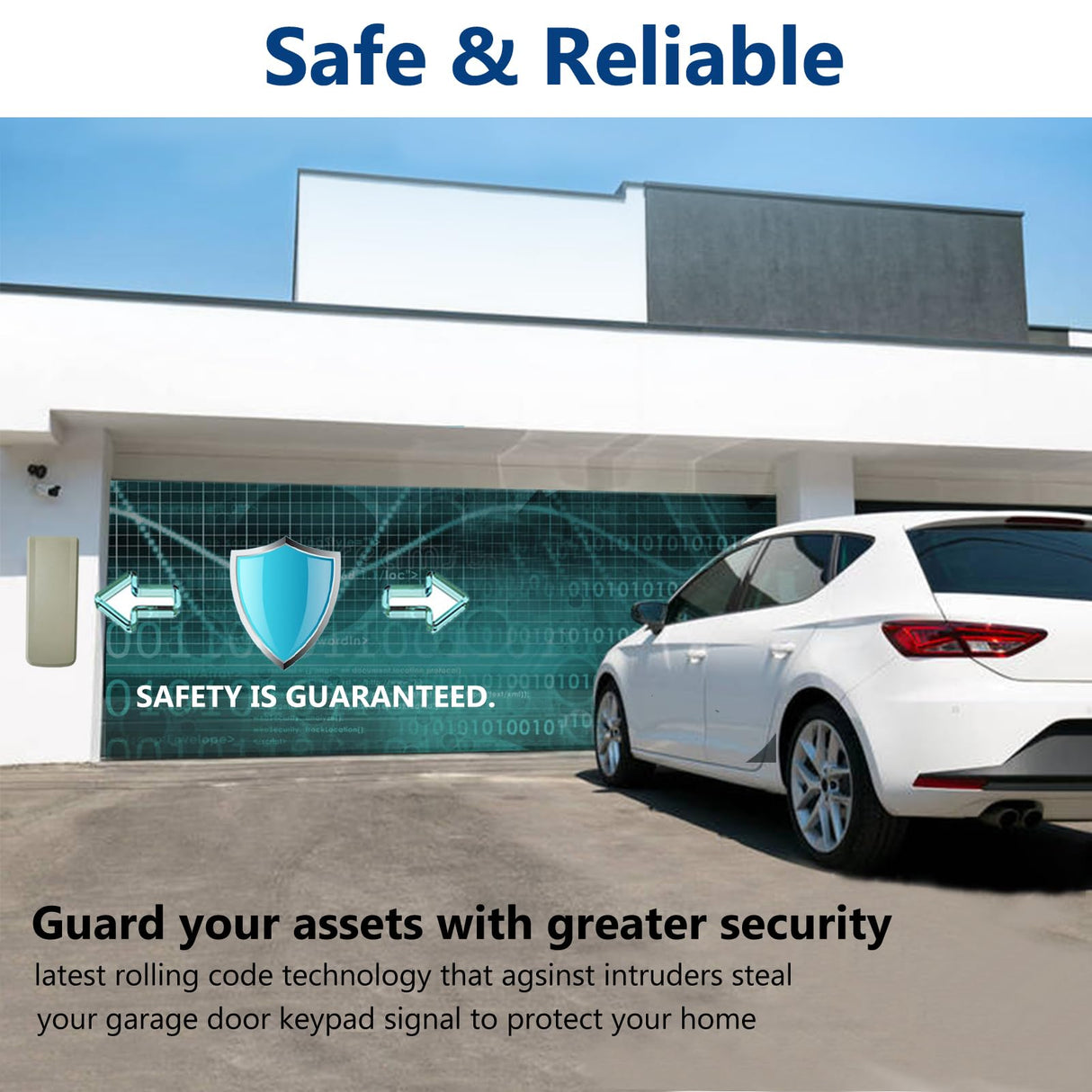 Universal Garage Door Opener Keypad for Liftmaster Chamberlain Craftsman Wayne Dalton Openers Produced Since 1993, Wireless Keypad Keyless Entry, Replaces 877/878MAX 377/977/877/66LM, Safe Security
