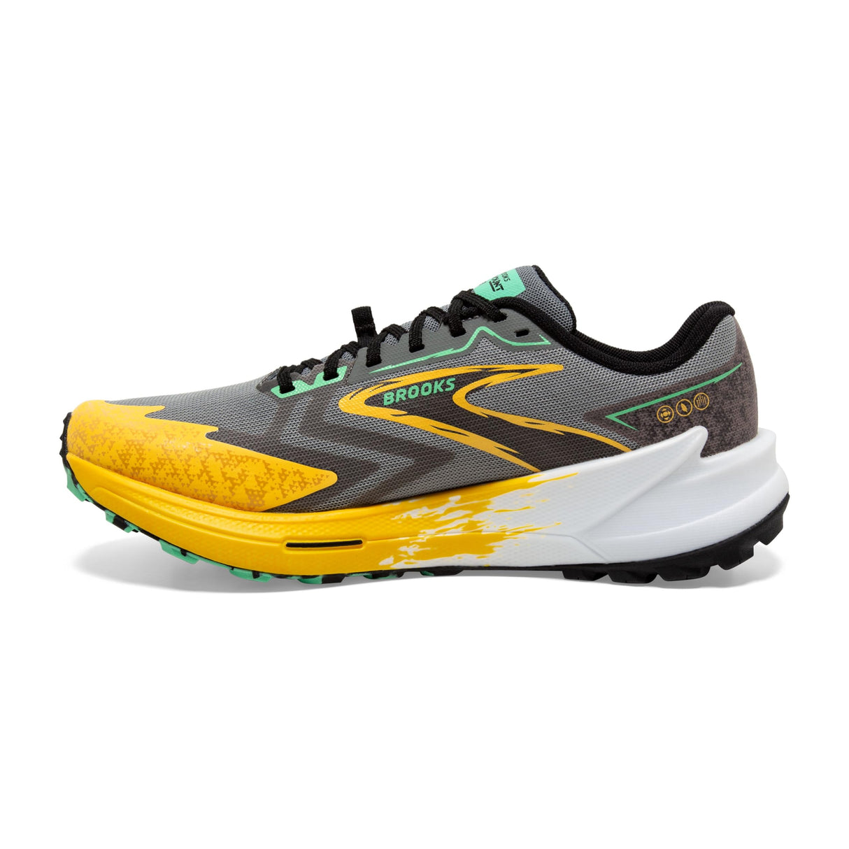 Brooks Men's Catamount 3 Trail Running Shoe - Lemon Chrome/Sedona Sage - 9.5 Medium