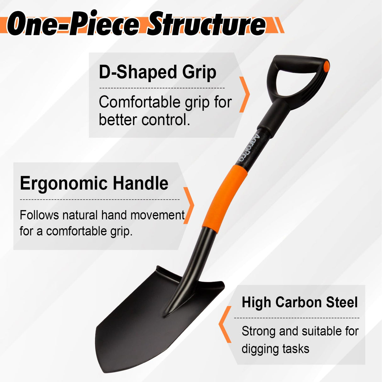 AgroPro Shovel for Digging, Heavy Duty Garden Shovel with Ergonomic D-Handle, Small Shovel for Planting, 32 Inches