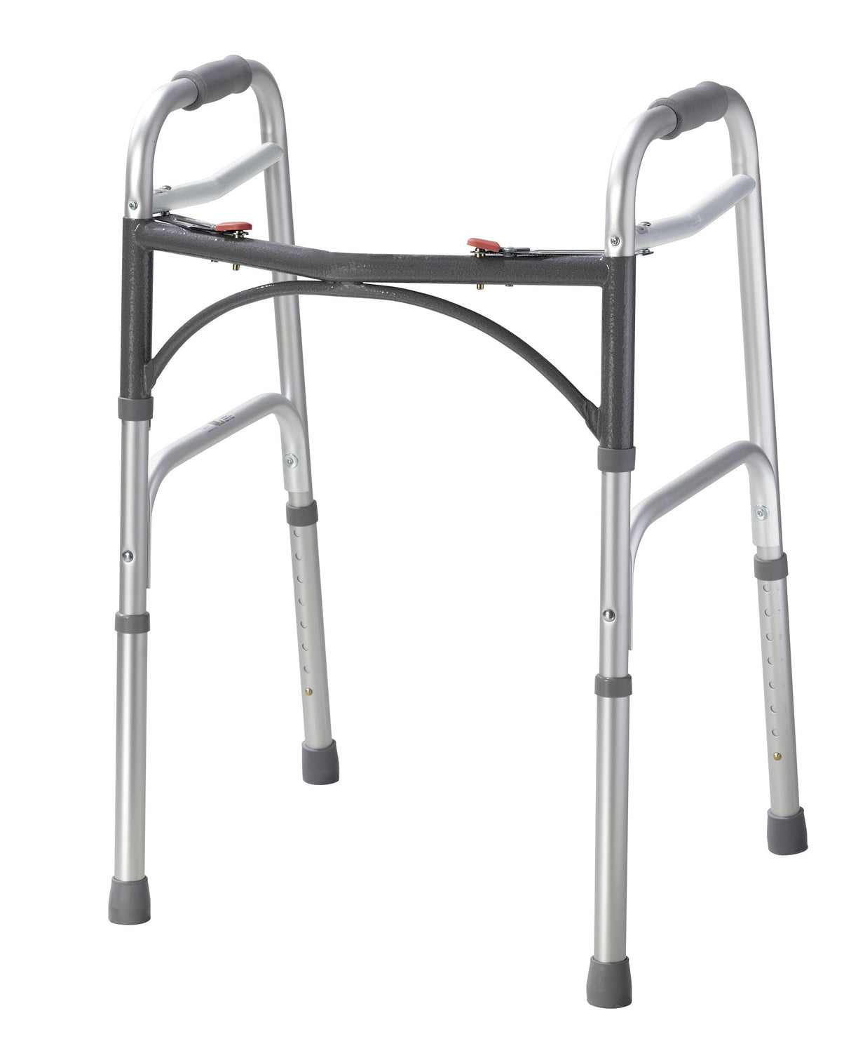 Drive Medical Deluxe 2-Button Folding Walker, Lightweight Walkers for Seniors and Adults, 350 lb. Weight Capacity, Silver