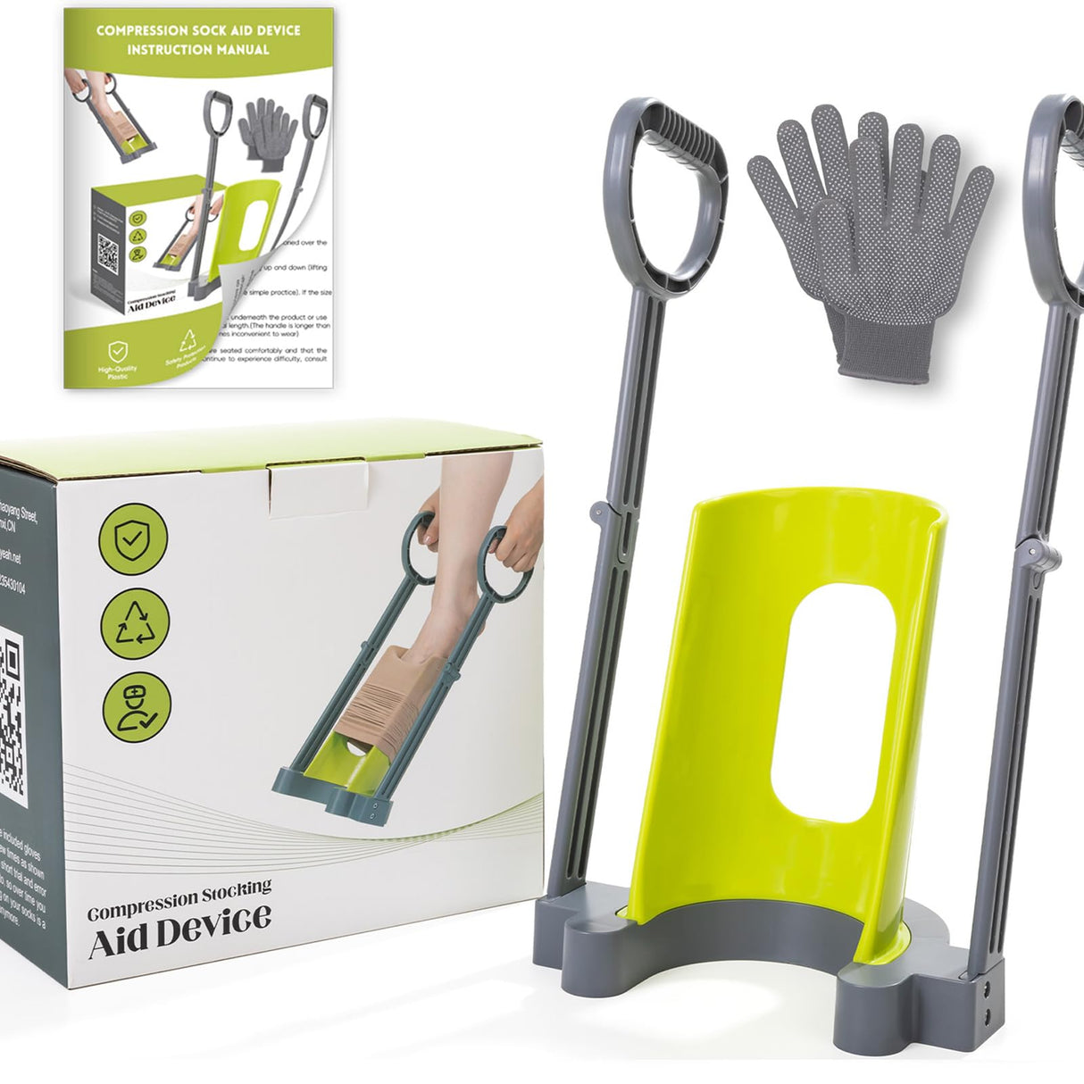 Compression Sock Aid Device - Helper Device for Putting on Compression Stocking - Size for Leg Circumferences of 16 in or Less 2023 Design