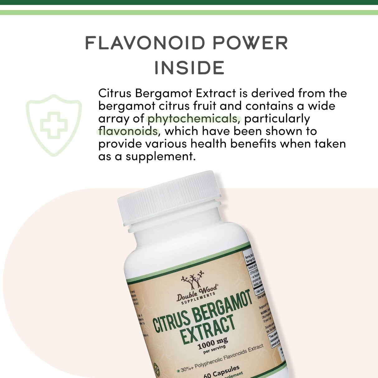 Citrus Bergamot Supplement, 1000mg, 60 Capsules - Supports Healthy Cholesterol & Triglyceride Levels - 1,000mg Servings (Bergamonte Standardization) by Double Wood