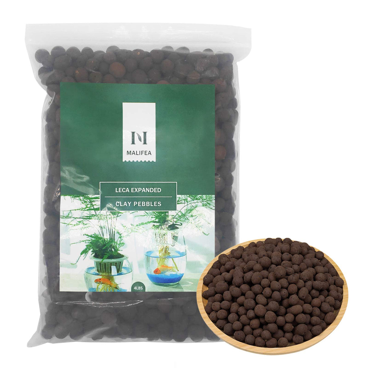 Malifea 4LBS Leca Expanded Clay Pebbles Hydroponics Supplies for Indoor Garden Plants (4LBS)