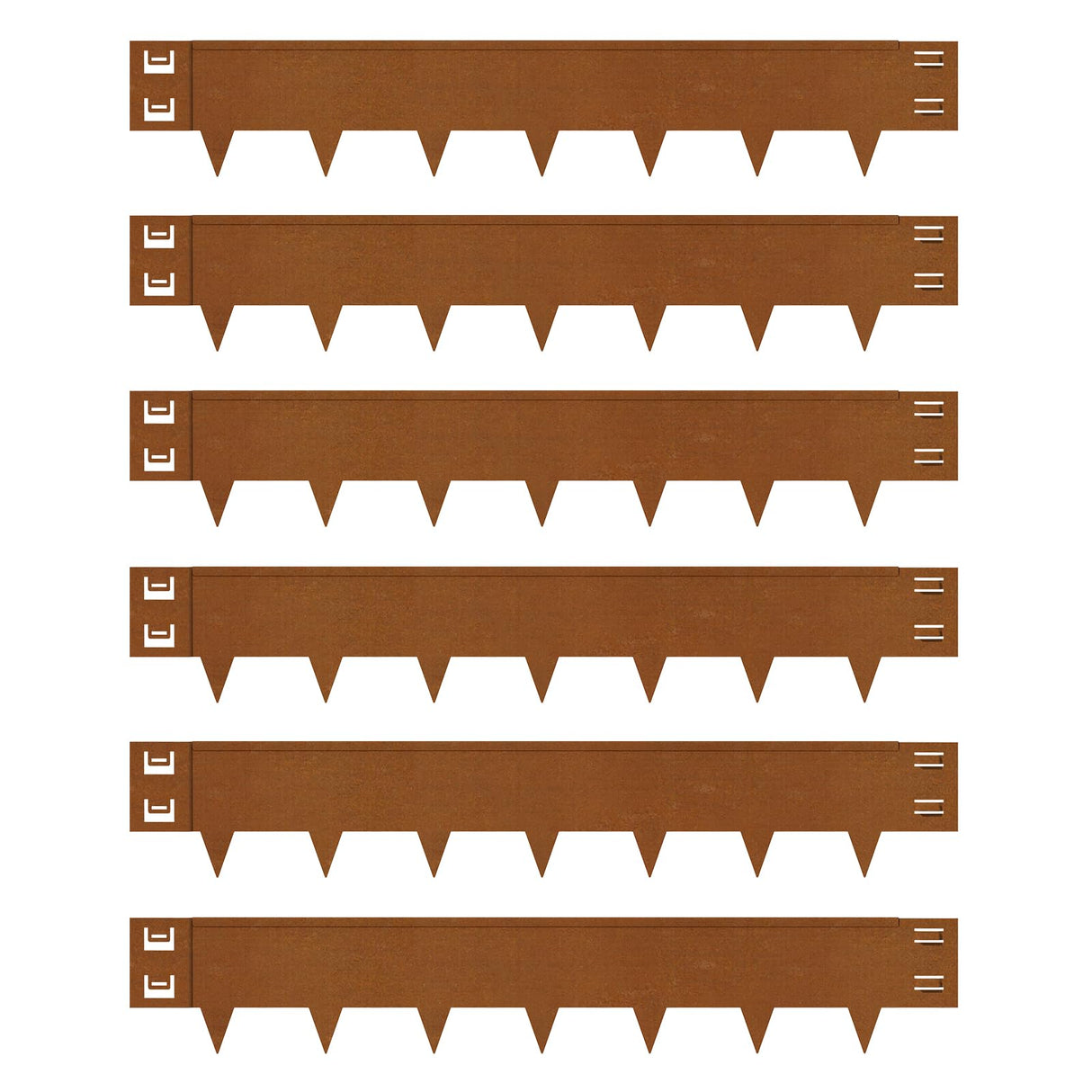 Cor-Ten Steel Landscape Lawn Edging, 40" L x 6" H,6 Pack Steel Edging for Landscaping,Metal Landscape Edging, Metal Edging for Landscaping(180 Degree Bend, Rusted)