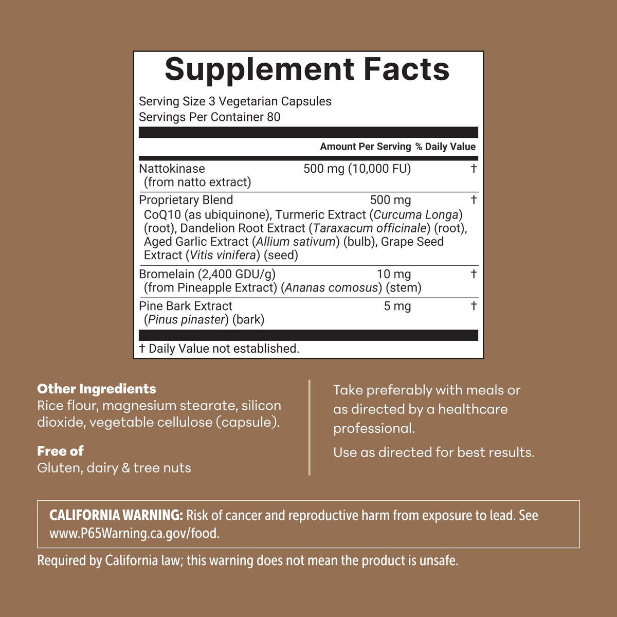 Micro Ingredients Nattokinase 10,000 FU Per Serving, 240 Veggie Capsules
