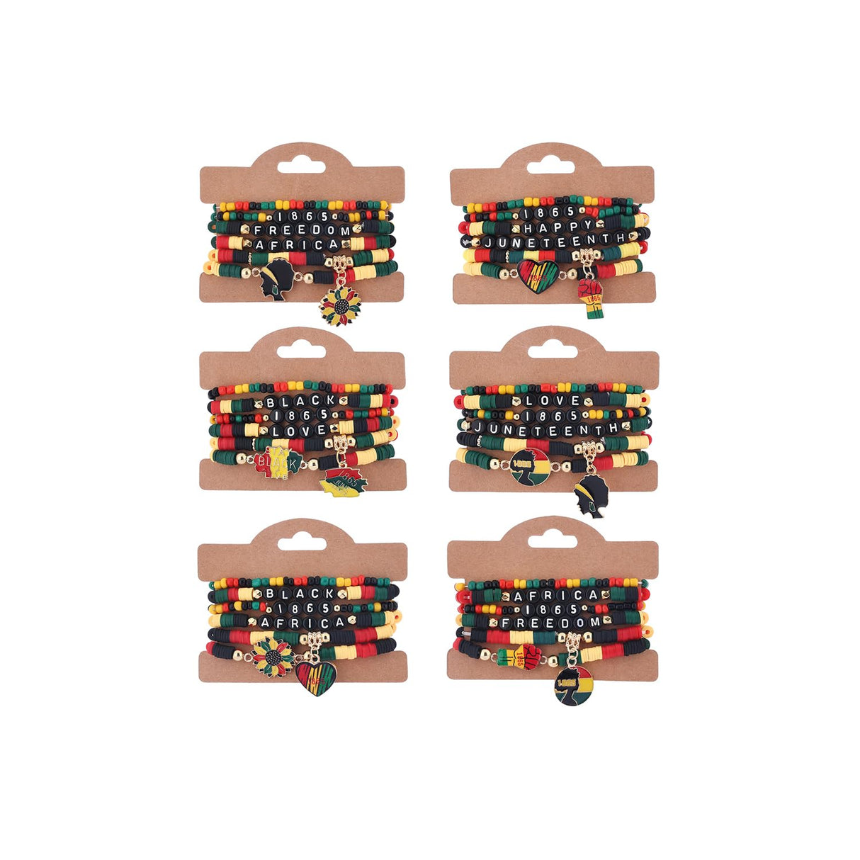 Cooluckday 36Pcs Juneteenth Bracelets bulk for Women Juneteenth Day Party Favors Freedom Day Bracelets for Women Jewelry Supplies for African