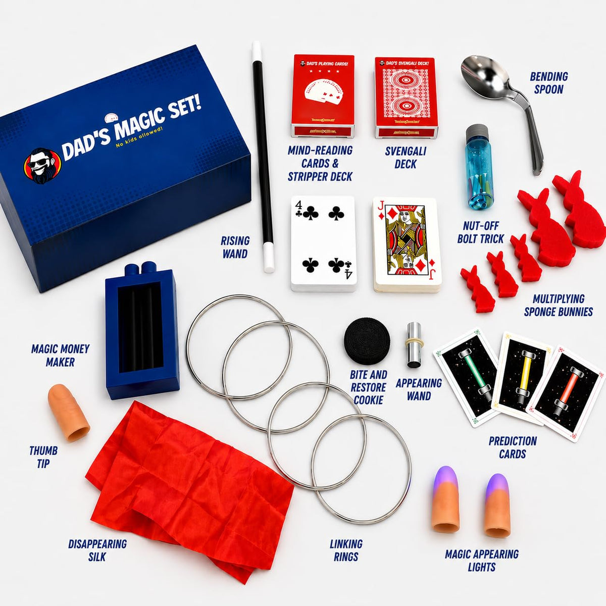 Dad’s Magic Set - 50 Awesome Magic Tricks for Dads to Amaze the Whole Family - Easy to Learn - Video Tutorials by a Pro Magician - Fun Gift for Dad or Grandpa for Father's Day, Birthdays, Christmas