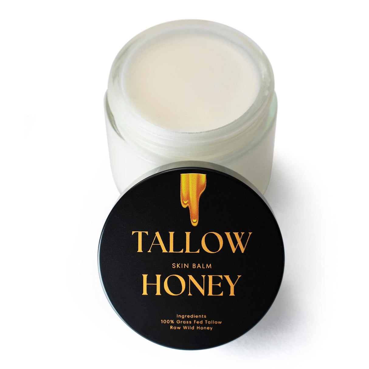 3 Pack Tallow Honey Moisturizer | Only 2 Ingredients: 100% Grass-Fed Tallow + Raw Wild Honey | Handmade in USA | Unscented Face & Body Balm – 2 oz