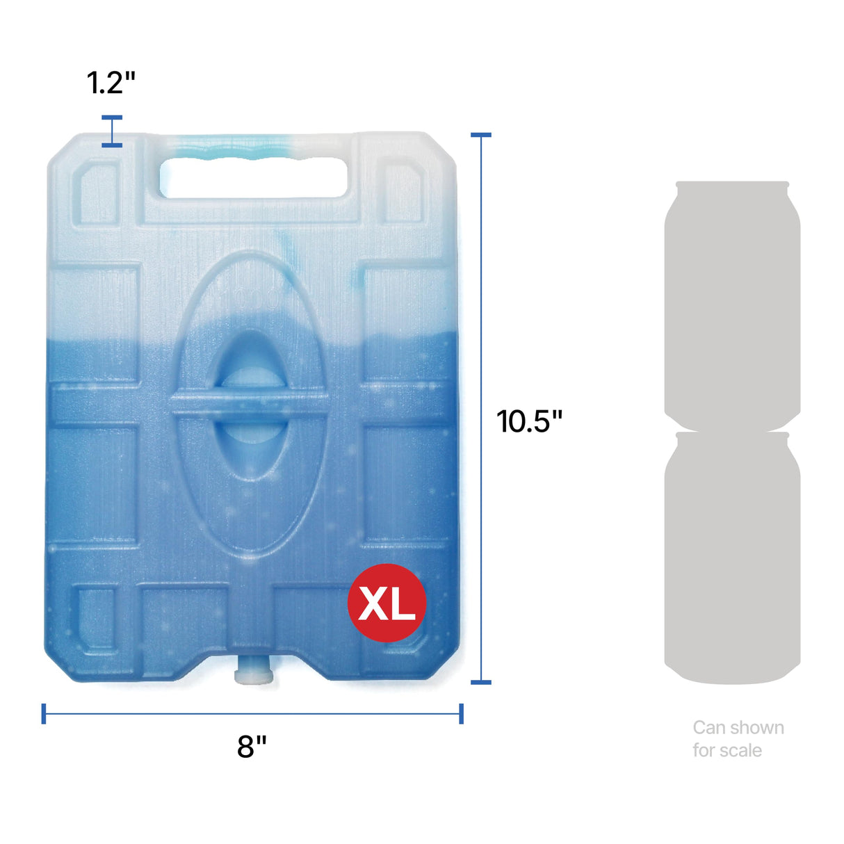 Sport Temp Reusable X-Large Ice Pack (8 Pack) Long Lasting - Perfect for Keeping Food Or Beverages Cold, Coolers, Camping, Beach Coolers, Hiking & More, Clear Blue