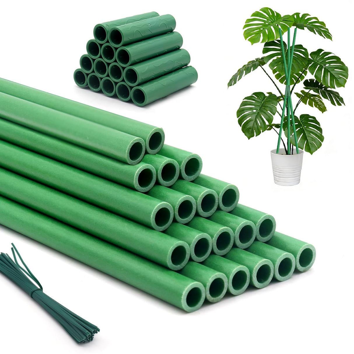 Garden Stakes 17Inch 20Pcs HOUNANG Adjustable Length Plant Support Stakes