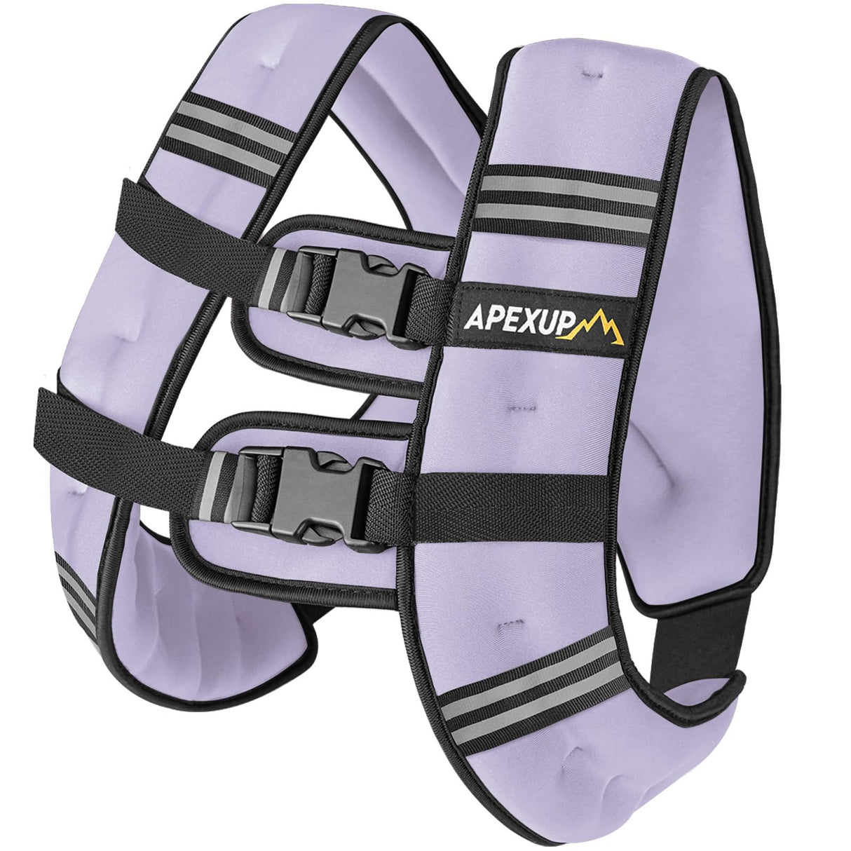 APEXUP Weighted Vest with 5lbs/10lbs/15lbs/20lbs/25lbs/30lbs Weights and Reflective Stripe, Weight Vest Men Women for Workout, Strength Training, Running (Pastel Purple, 20lbs)