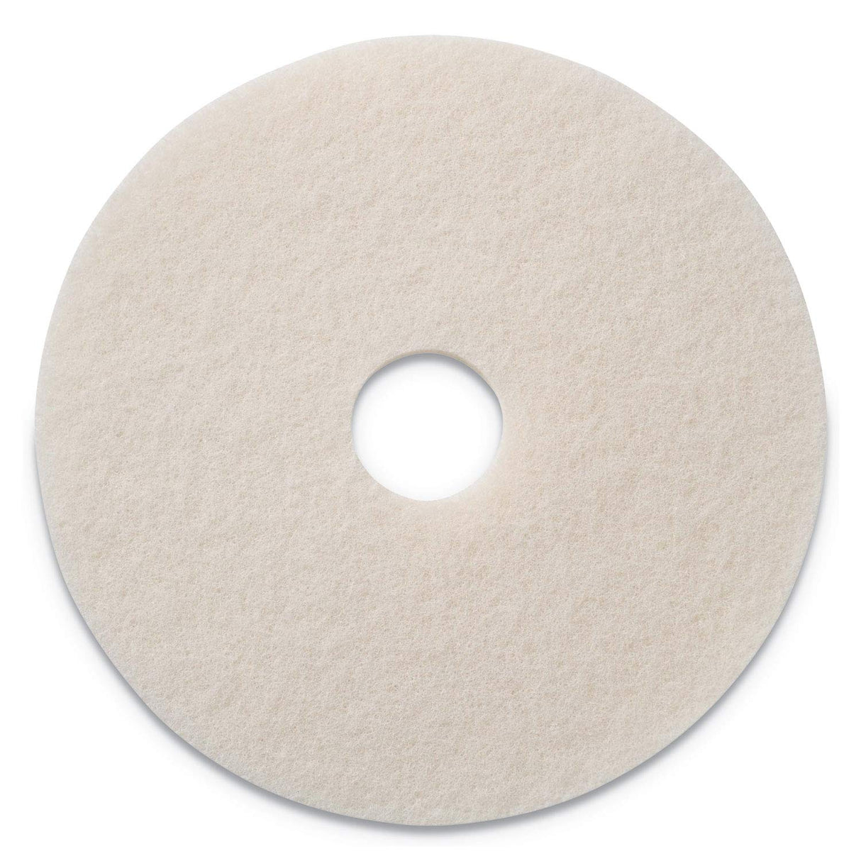 Americo White Super Polish Floor Pad, 17" Diameter, 3.25" Center Hole, 5 Pads/Case, Machine Floor Pads for Polishing Dry Floors, Made of 100% Recycled Content, USA Made