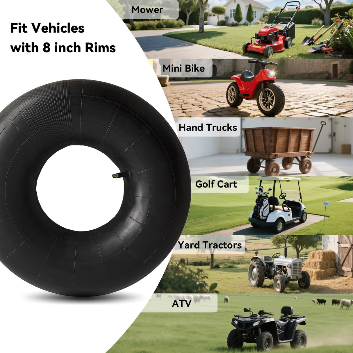 2 PCS 19x7-8 Inner Tube Heavy Duty 19x7.00-8, 20x7-8 Tube with TR13