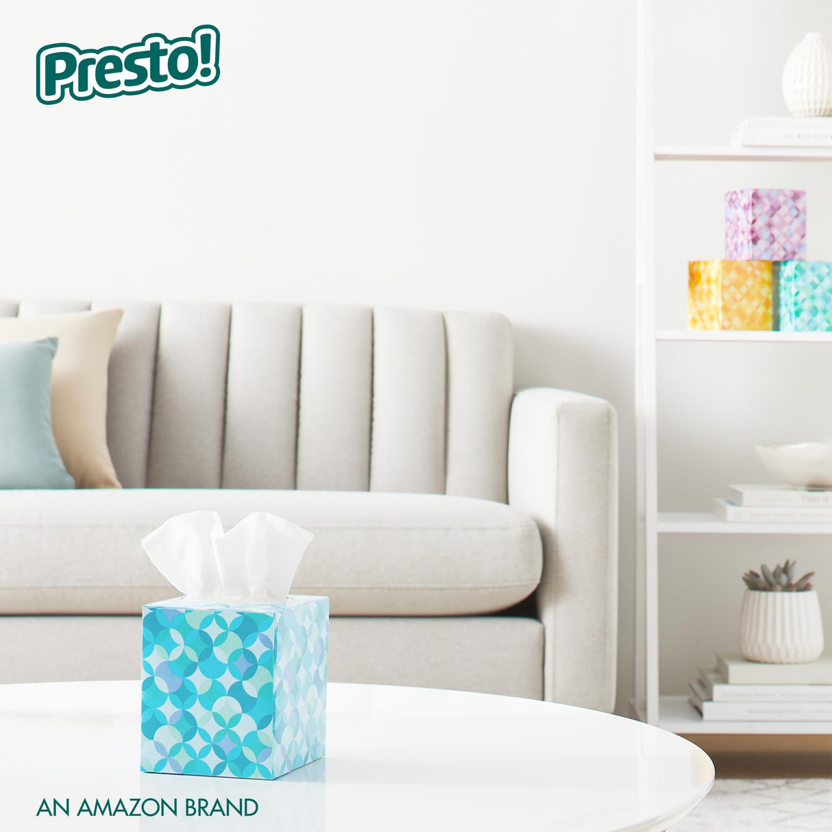 Amazon Brand - Presto! Ultra-Soft 3-Ply Premium Facial Tissues, 1188 Count (18 Packs of 66), (Packaging May Vary)