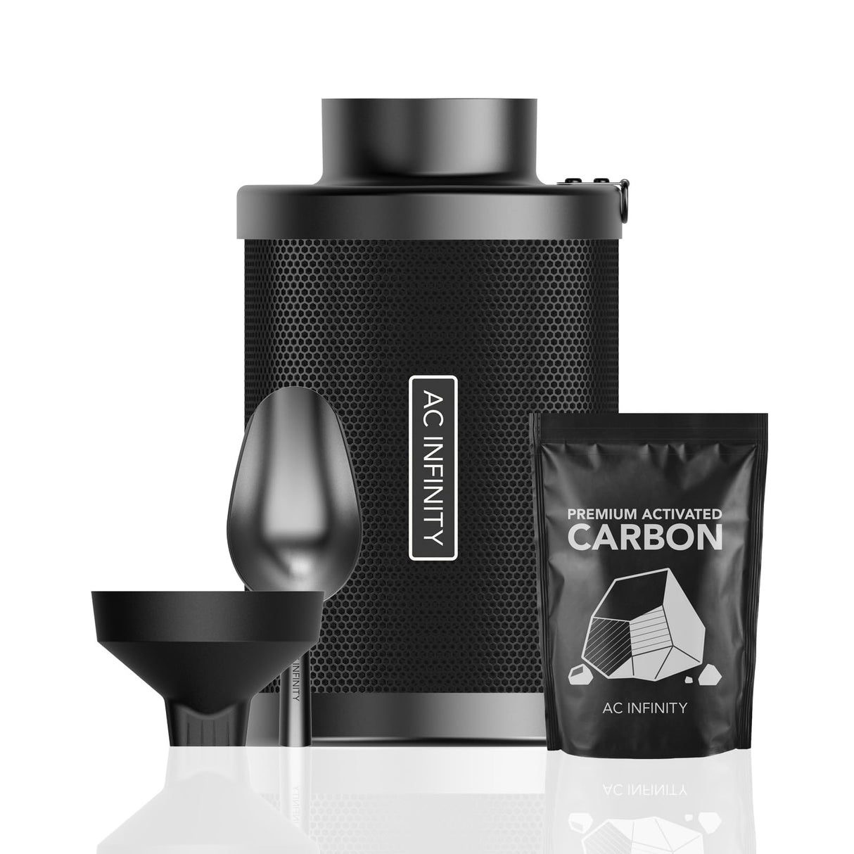 AC Infinity Refillable Carbon Filter Kit 4” with Additional Refill
