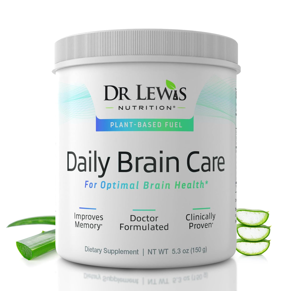 Brain Supplements for Memory and Focus with BiAloe - Plant-Based Daily Brain Care Cognitive Supplement and Nootropics Brain Support Supplement Powder - Immunity and Energy - 150g