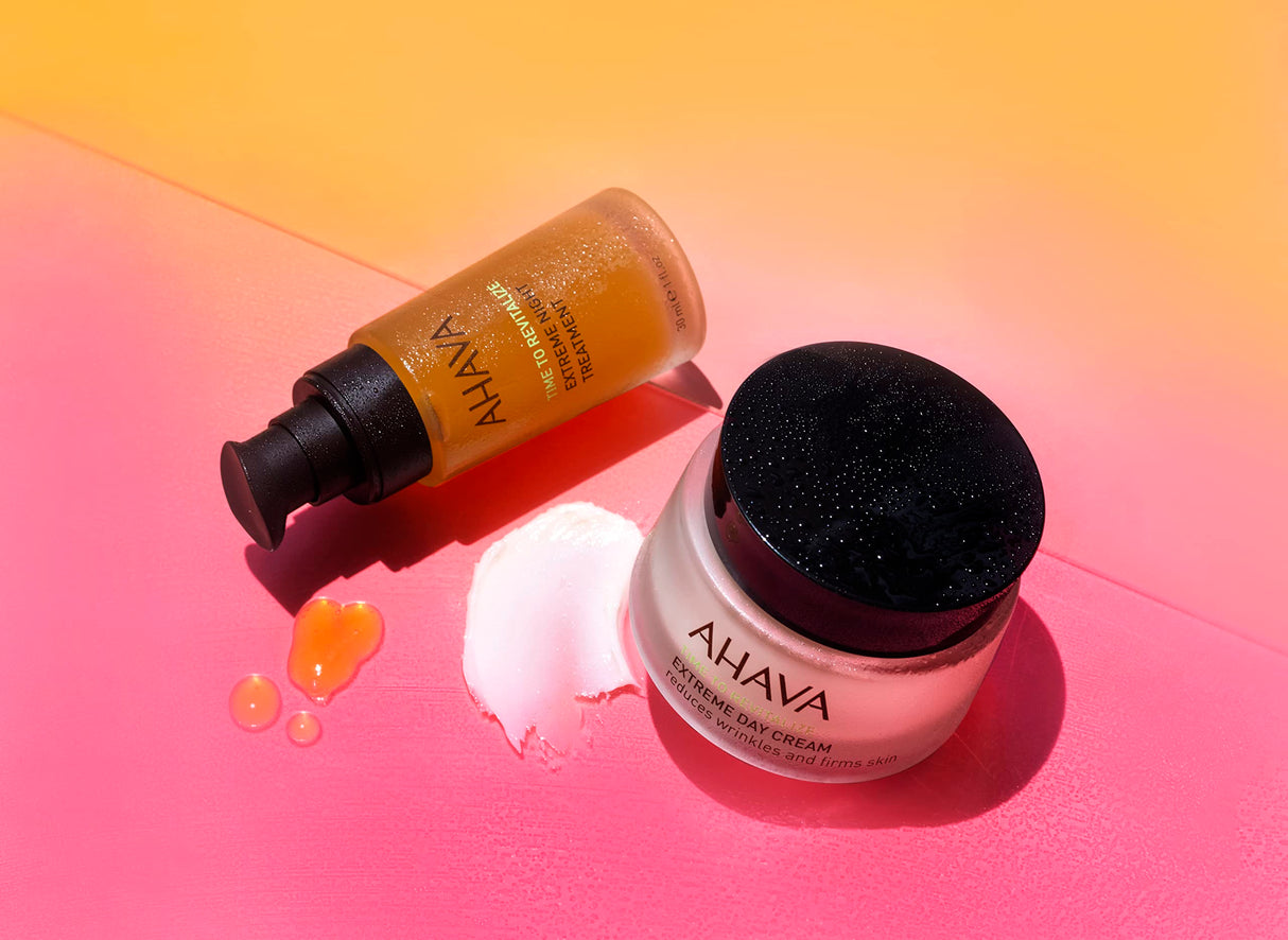 AHAVA Extreme Night Treatment - Exclusive Moisturizer, Neck & Chest Cream, Smoothes Skin & Reduces Wrinkles, Enriched with Patented Extreme Complex, Dead Sea Osmoter, Peptides & Resveratrol 1 Fl.Oz
