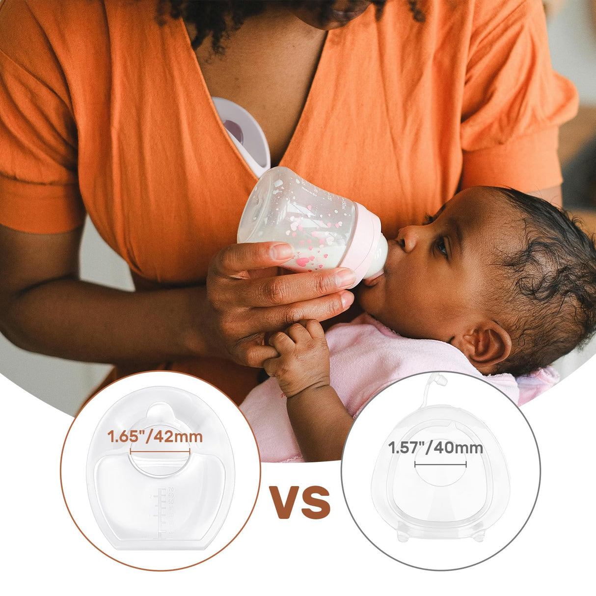NCVI Silicone Breast Milk Collector Catcher, Let Down Manual Breastmilk Saver Collection Cup for Leaking Milk, Wearable Nursing Cups BPA Free, Invisible Slim Design for Regular Bra, 2.3oz/70mlx2 Count
