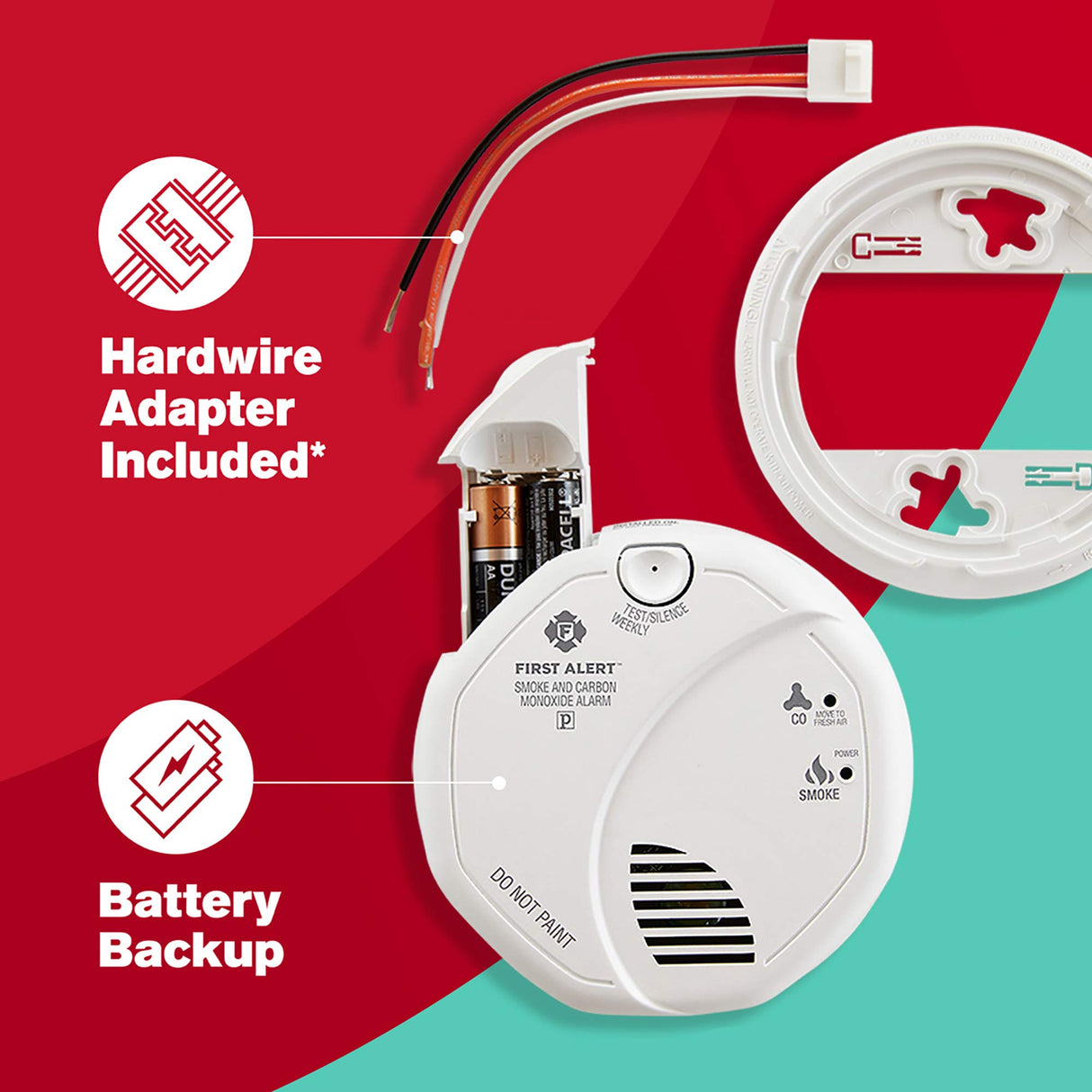 FIRST ALERT BRK SC7010B-3 Hardwired Smoke and Carbon Monoxide (CO) Detector with Battery Backup, 3-Pack