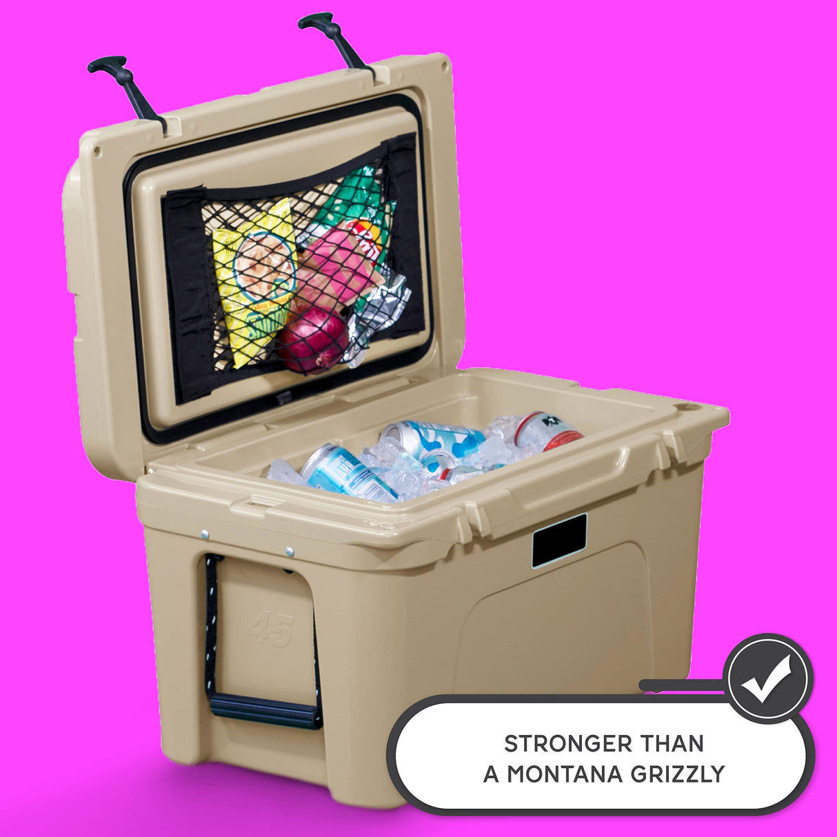 Cooler Net for Dry Storage and Organization - Compatible with YETI, RTIC, Ninja, Igloo, Coleman, Lifetime, Pelican Ice Chests - Works with Cooler Lights, Wheel Kits, RTIC Cooler Accessories, and More