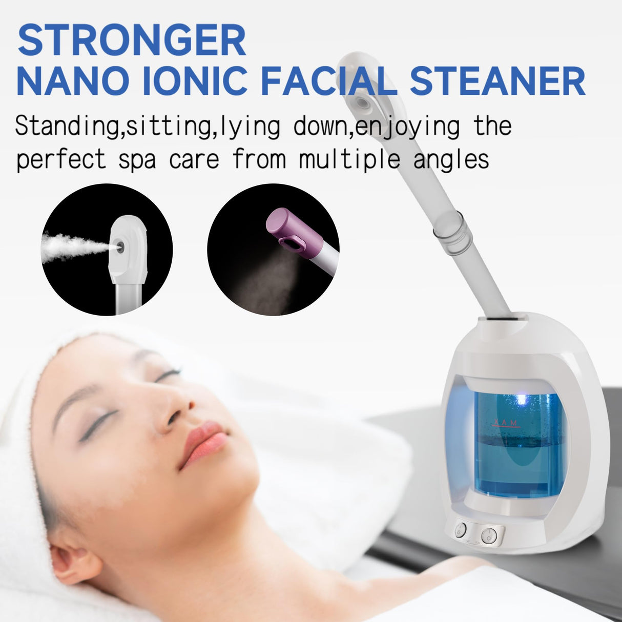 Facial Steamer, Face Steamer for Esthetician and Nano Ionic Portable Ozone Steamer for Face, Professional Facial Steamer for Home Facial Spa.