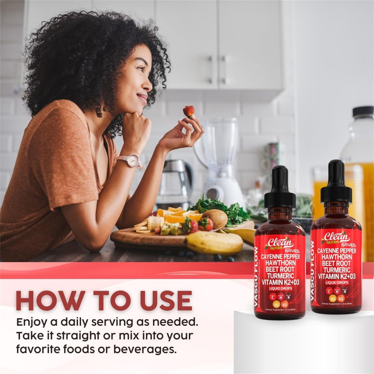 Clean Nutra Cayenne Drops, Vascu Flow, Cayenne Pepper Hawthorn Beet Root (2PCS)